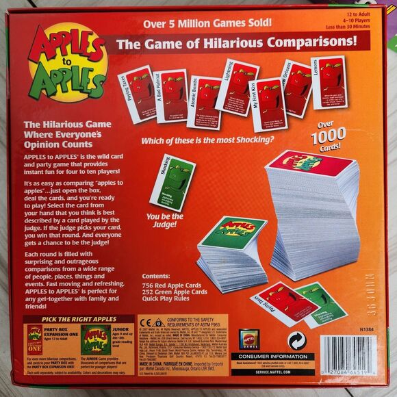 Apples to Apples Party Box Game by Mattel - The Game of Hilarious Comparisons! - Picture 7 of 7